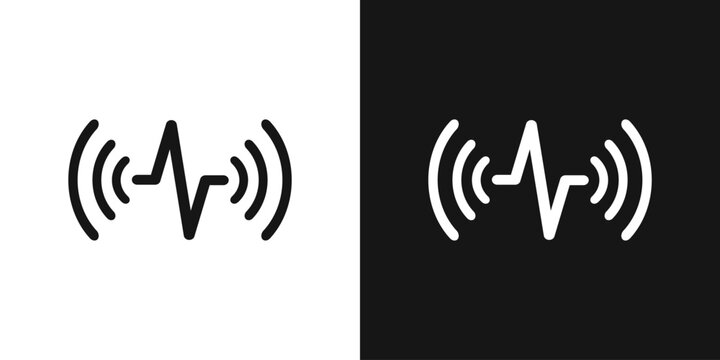 Sound wave vibration vector icon. Sound symbol, music studio logo