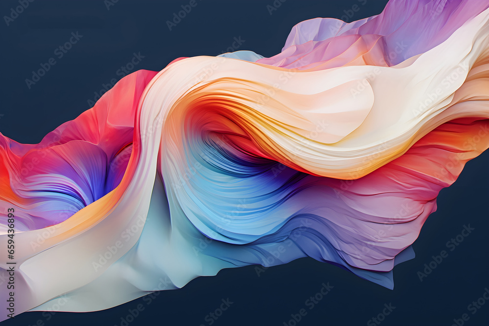 Poster abstract colorful gradient translucent wave background. modern glossy colorful translucent fluid mot