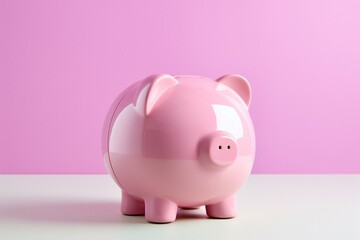 Close-up of piggy bank cut out. Generative AI