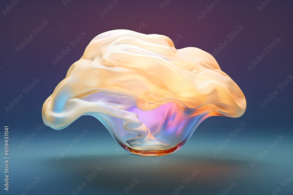 Poster abstract colorful gradient translucent wave background. modern glossy colorful translucent fluid mot
