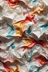 Colorful crumpled paper as background.