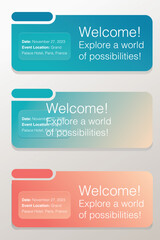 Set of vector panels for your projects isolated from text and background.