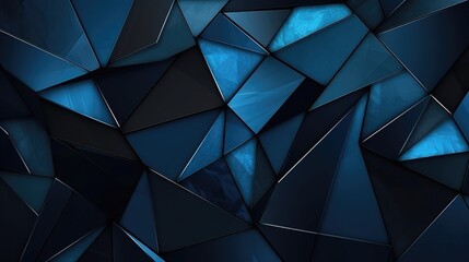 Blue crystal abstract background. Black Friday Sale concept. Fantastic neon wallpaper. Glowing crystals illustration. Luxury elegant dark navy blue style for poster, cover, print, artwork. - obrazy, fototapety, plakaty