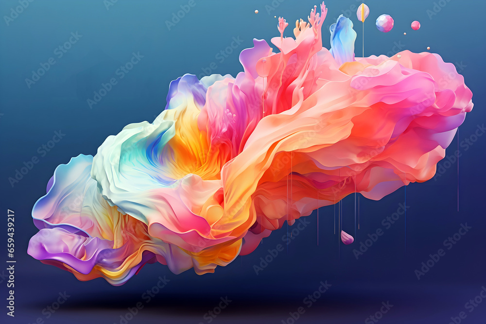 Poster abstract colorful gradient translucent wave background. modern glossy colorful translucent fluid mot