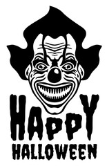 Scary clown SVG, Happy Halloween SVG, Clown Scary face SVG, Clown head SVG, Evil Clown SVG, Halloween SVG Cut file