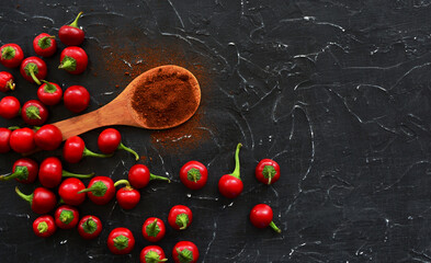 hot cherry pepper, paprika spice powder	