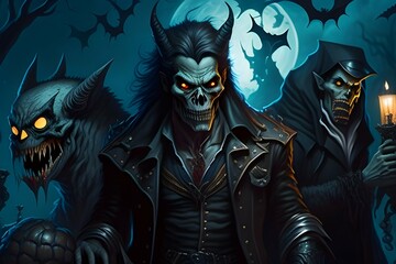 Halloween night scene