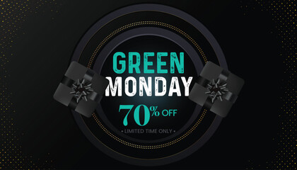 Fototapeta na wymiar Green Monday. Green Monday offer banner design.