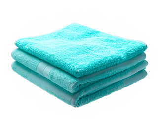 clean green towels on white background