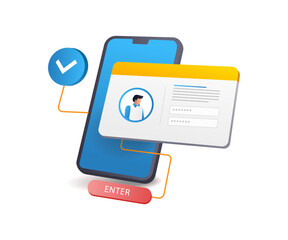 Entering a personal account with password security