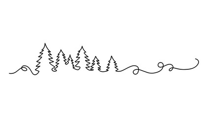 christmas trees line art vector decoration,background, invitation © Xharites