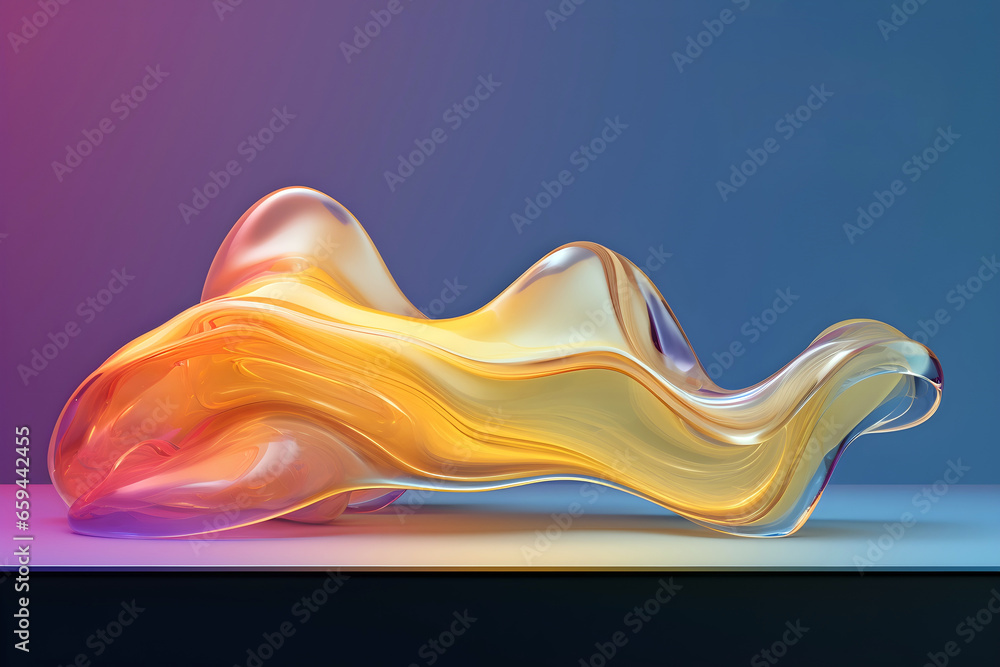 Poster abstract colorful gradient translucent wave background. modern glossy colorful translucent fluid mot