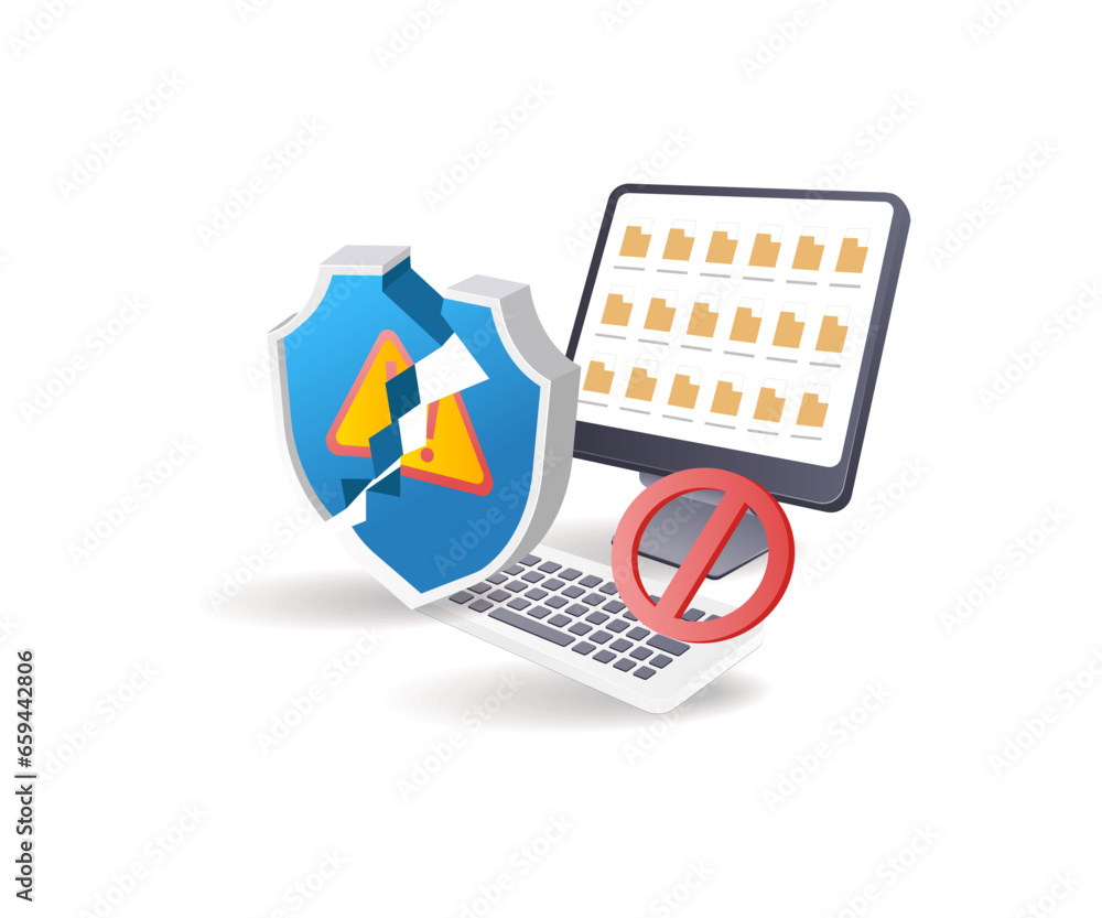 Leinwandbilder technology computer data security warning