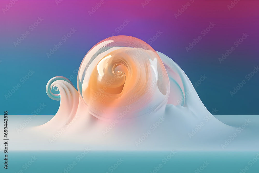 Poster abstract colorful gradient translucent wave background. modern glossy colorful translucent fluid mot