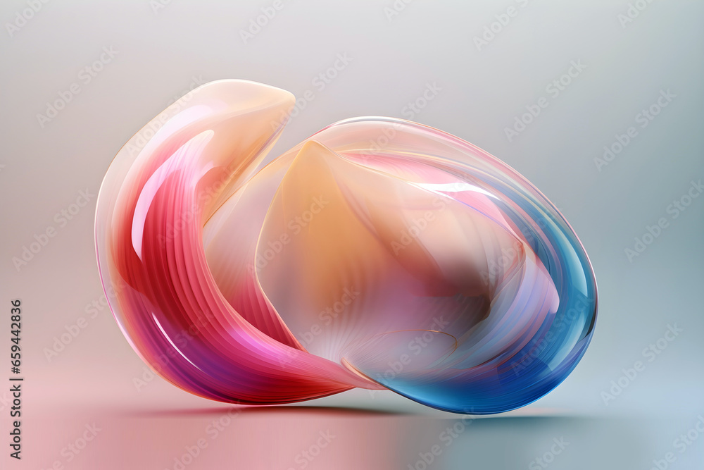Poster abstract colorful gradient translucent wave background. modern glossy colorful translucent fluid mot