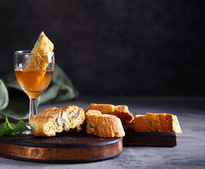 Italian biscotti cantucci cookies for dessert - obrazy, fototapety, plakaty