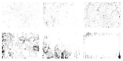 Set of grunge textures.Vector distress overlay textures.