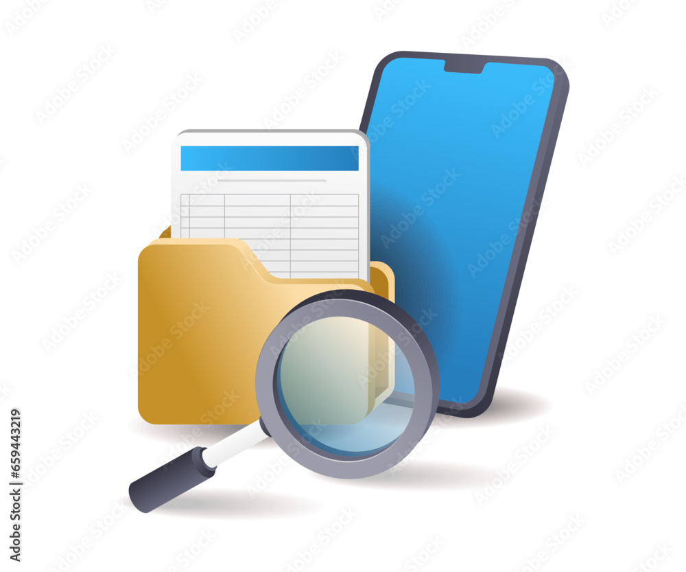 Poster Search data folder on smartphone