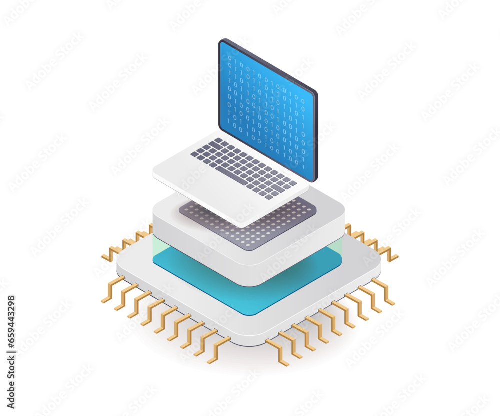 Aufkleber Smart technology chip computer