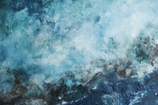 A soft and textured image with colors of sky blue and sapphire, featuring a stone with grunge, wallpaper, and paint effects. Generative AI