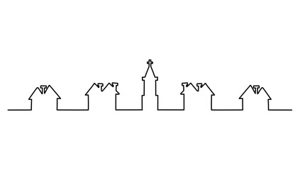 houses and church, christmas decoration vector