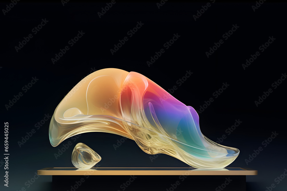 Poster abstract colorful gradient translucent wave background. modern glossy colorful translucent fluid mot