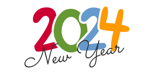 Happy new year 2024 logo design. new year background
