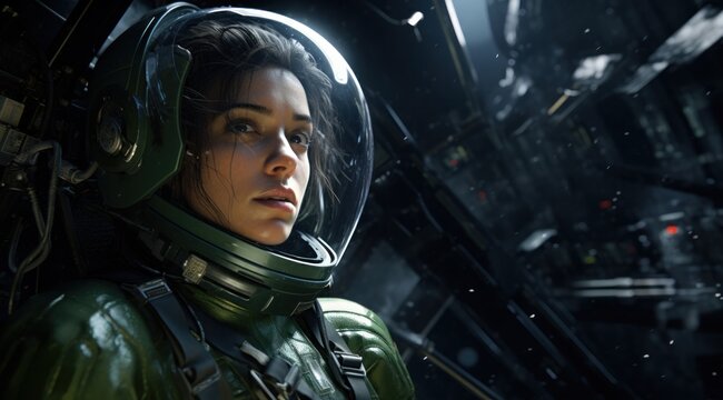 Captured in a screenshot, the woman's armour-clad figure radiated fierce determination as she braved the unknown depths of space