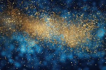Fototapeta na wymiar Golden particles on blue background, Chinese new year concept