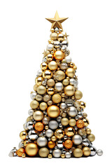 Christmas Tree With Baubles ultra detailed on white background PNG