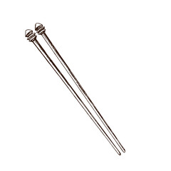 Hand-drawn sketch of knitting needles. Knitwear, handmade, knitting equipment concept in vintage doodle style. Engraving style.