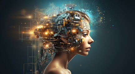 Dream of the machine, science fiction female artificial intelligence.