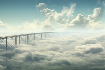 Bridge spanning across the sky. Generative AI
