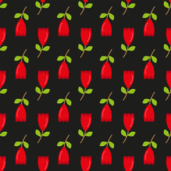 Floral pattern design template with flower motif. nature decorative background in flat style. repeat and seamless vector