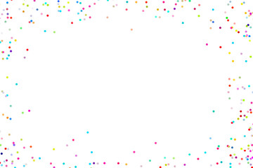 Rainbow color confetti falling down, PNG. Falling multicolored confetti isolated on transparent background. Design element for posters, flyer, invitation,