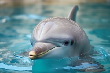 adorable dolphin swimming gracefully. Generative AI