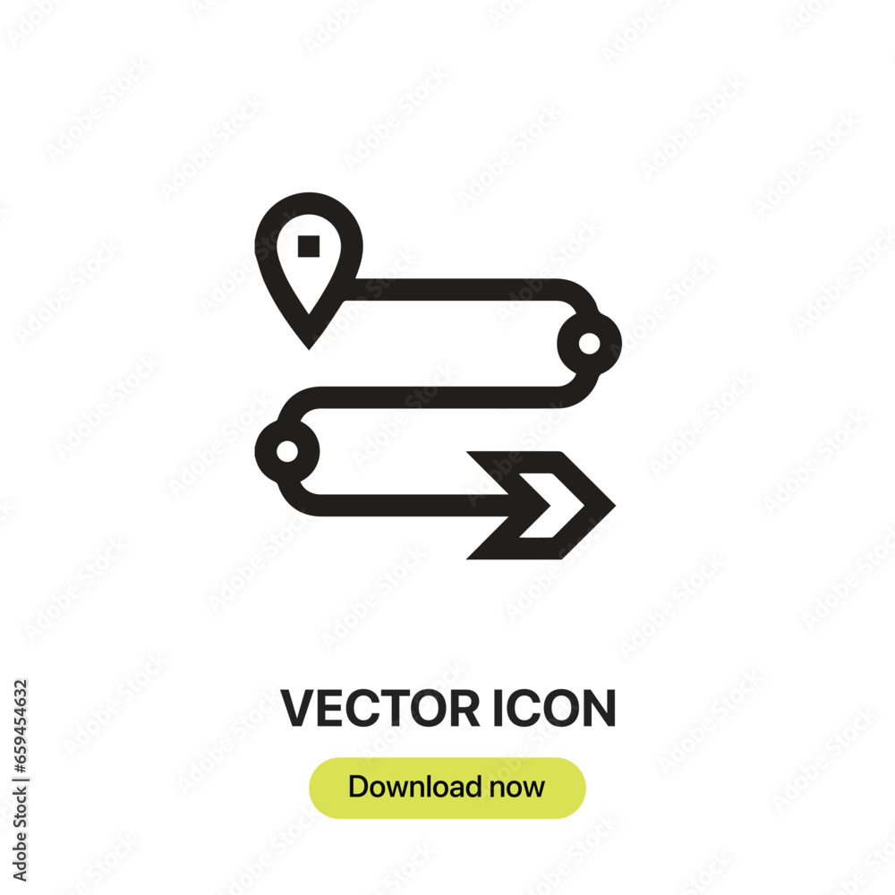 Poster destination icon vector. linear-style sign for mobile concept and web design. destination symbol ill