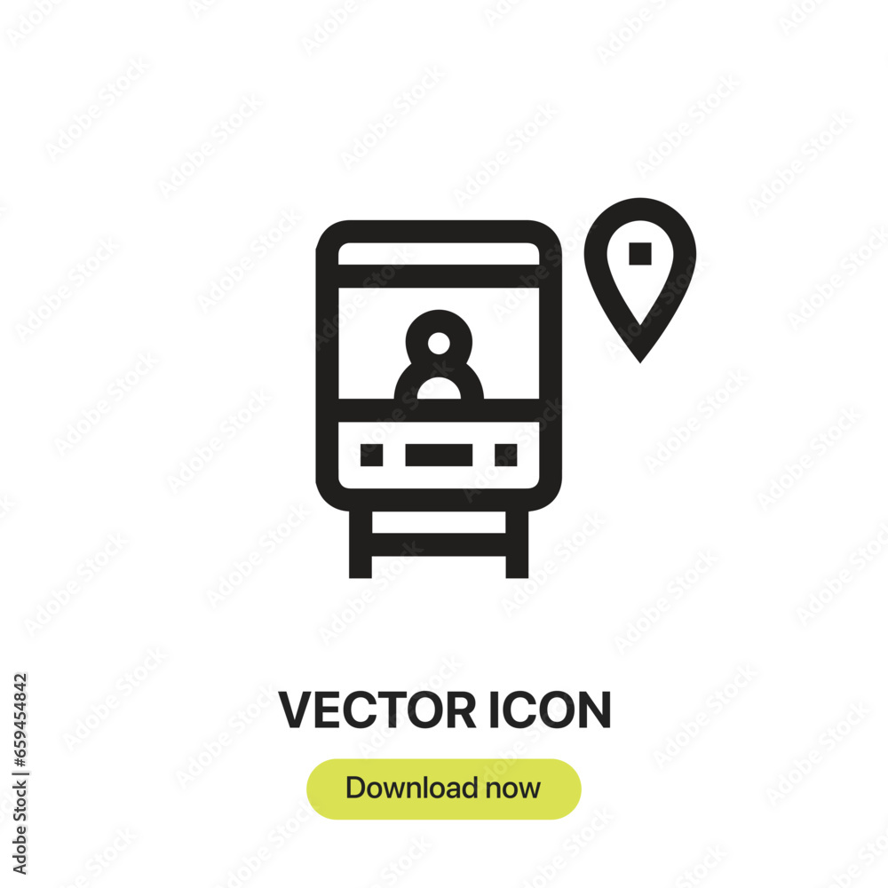 Fototapete train icon vector. linear-style sign for mobile concept and web design. train symbol illustration. p