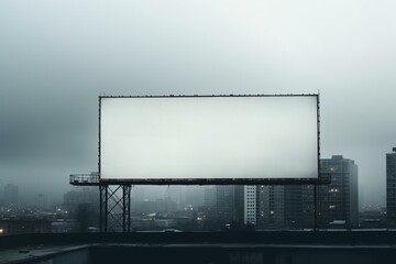 Empty billboard against hazy sky. Generative AI