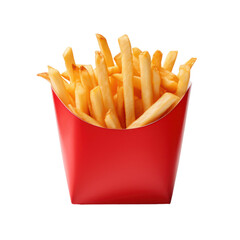 French fries isolated on white transparent background, PNG. 