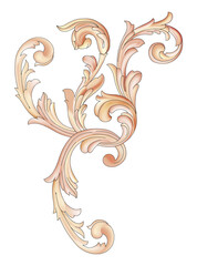 Beautiful Abstract Baroque ornament motif used to Design Textile fabric, frame, pattern, interior and Furniture.