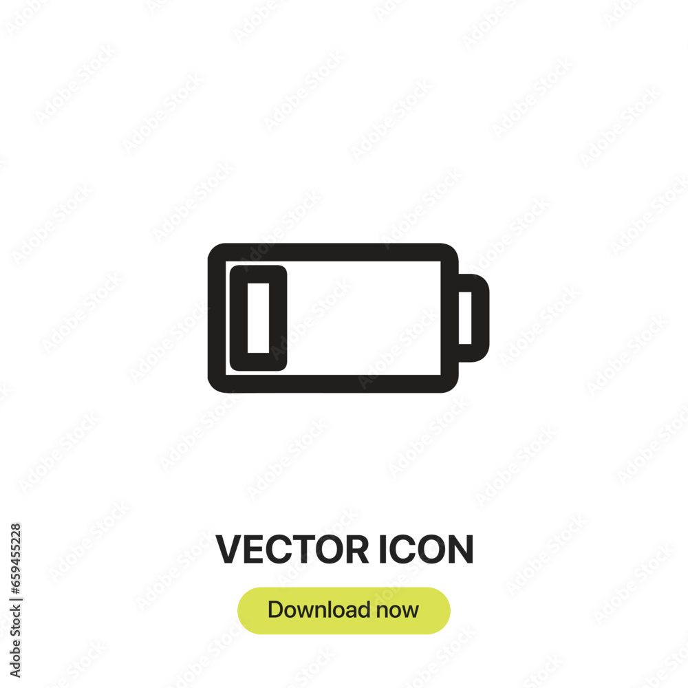 Aufkleber Battery Status icon vector. Linear-style sign for mobile concept and web design. Battery Status symbol illustration. Pixel vector graphics - Vector.