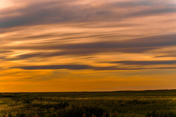 sunset over the field