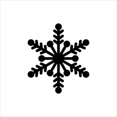 Snowflake icon, Snow winter holiday simple line vector icon on white background