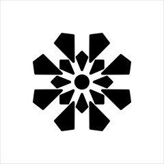 Snowflake icon, Snow winter holiday simple line vector icon on white background