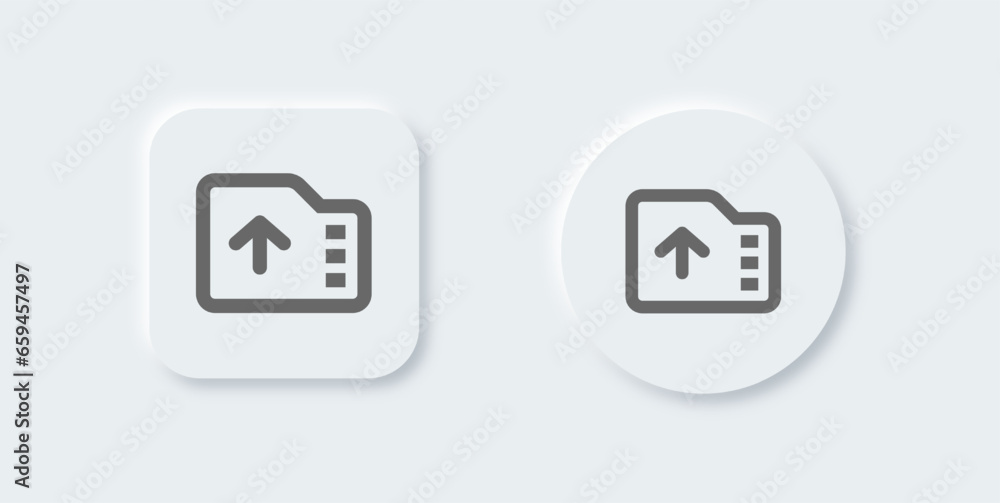 Poster export line icon in neomorphic design style. import file signs vector illustration.
