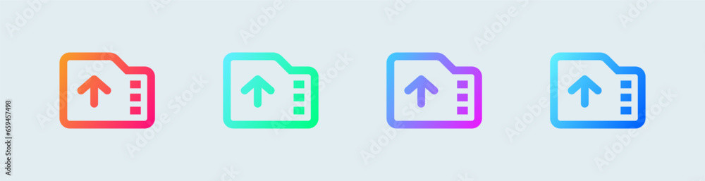 Poster Export line icon in gradient colors. Import file signs vector illustration.