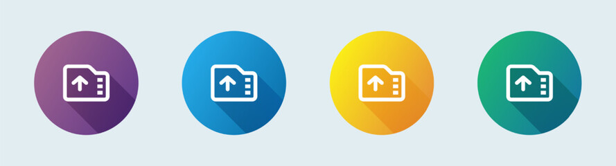 Export line icon in flat design style. Import file signs vector illustration.