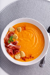 pumpkin soup with bacon