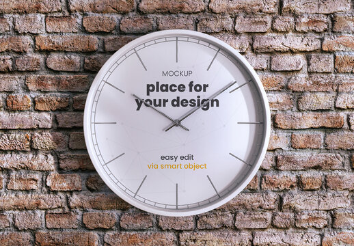 Simple Wall Clock Mockup
